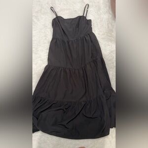 Long Black Spaghetti Strap Dress